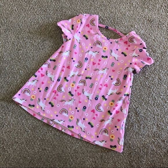 Wonder Nation pink unicorn magic short sleeve tunic top in size XS - Picture 1 of 6